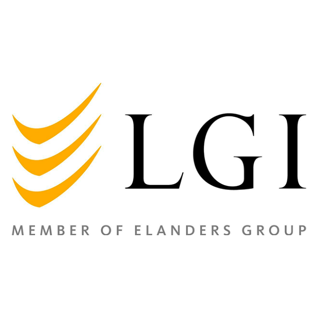 Logo von LGI, einem Mitglied der Elanders Group. Das Logo zeigt links neben den schwarzen Buchstaben „LGI“ drei stilisierte gelbe Swooshs. Darunter steht in kleinerer grauer Schrift „MITGLIED DER ELANDERS GROUP“. Das Design verkörpert LGIs Engagement für virtuelle Zusammenarbeit und robuste IT-Infrastruktur auf weißem Hintergrund.