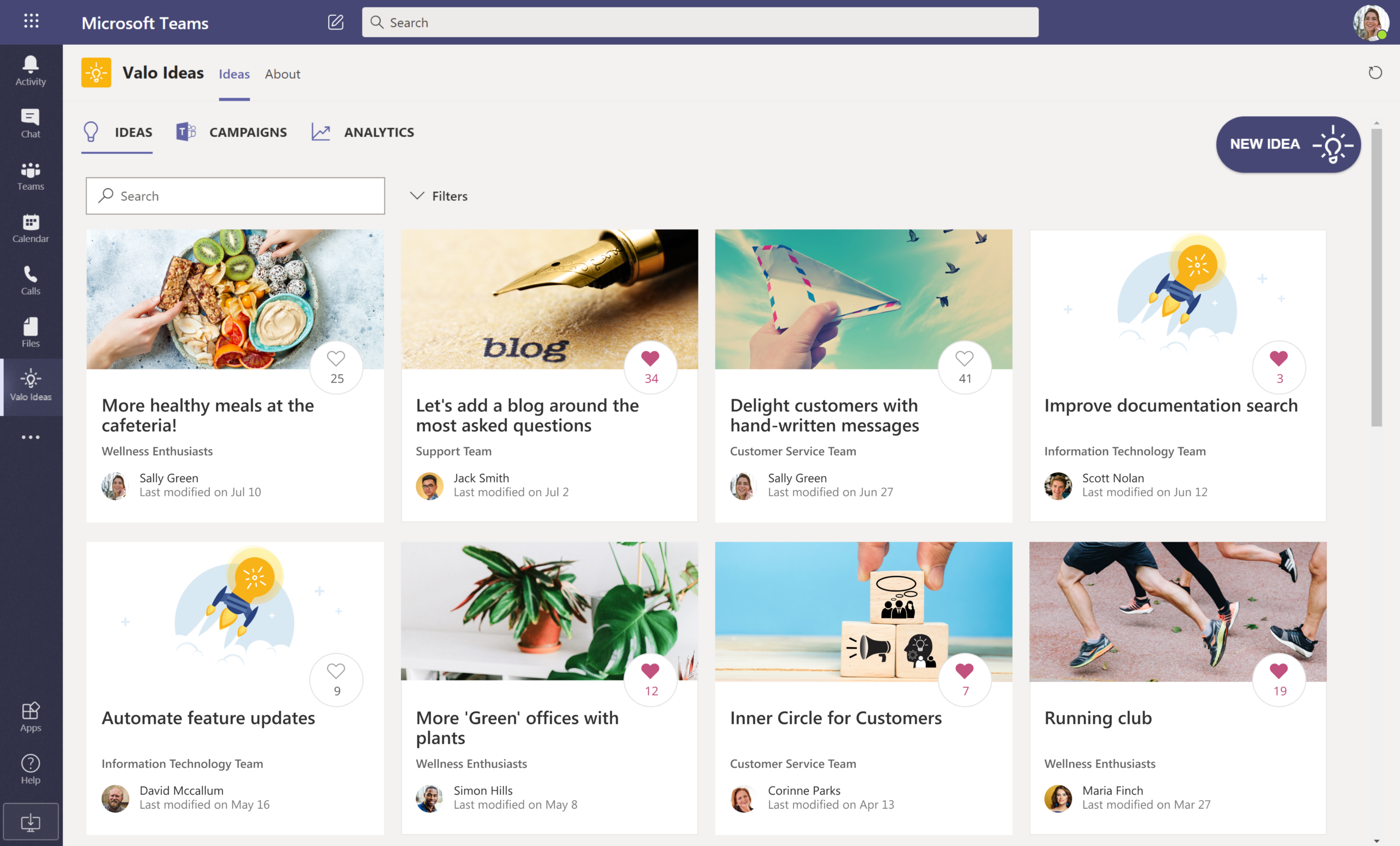 valo-ideas Microsoft Teams VALO Ideenmanagement