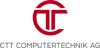 Das Logo der CTT Computertechnik AG zeigt ein stilisiertes rotes „CTT“ in einer kreisförmigen Form mit dem Firmennamen in grauer Schrift darunter. Dies spiegelt die Expertise der CTT Computertechnik AG als Business Intelligence-Berater für Microsoft Power BI und andere Softwarelösungen wider.
