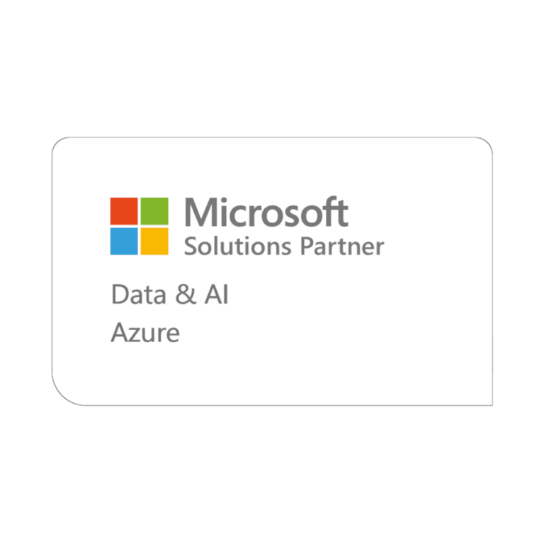 Das Bild zeigt das Microsoft-Logo mit dem Text „Microsoft Solutions Partner Data & AI Azure“ auf weißem Hintergrund und unterstreicht damit die Kompetenz im Bereich IT-Beratung.